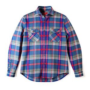 Arizona Jean Co. Plaid Flannel Shirt Long Sleeve Button Up Blue Red Womens‎ S